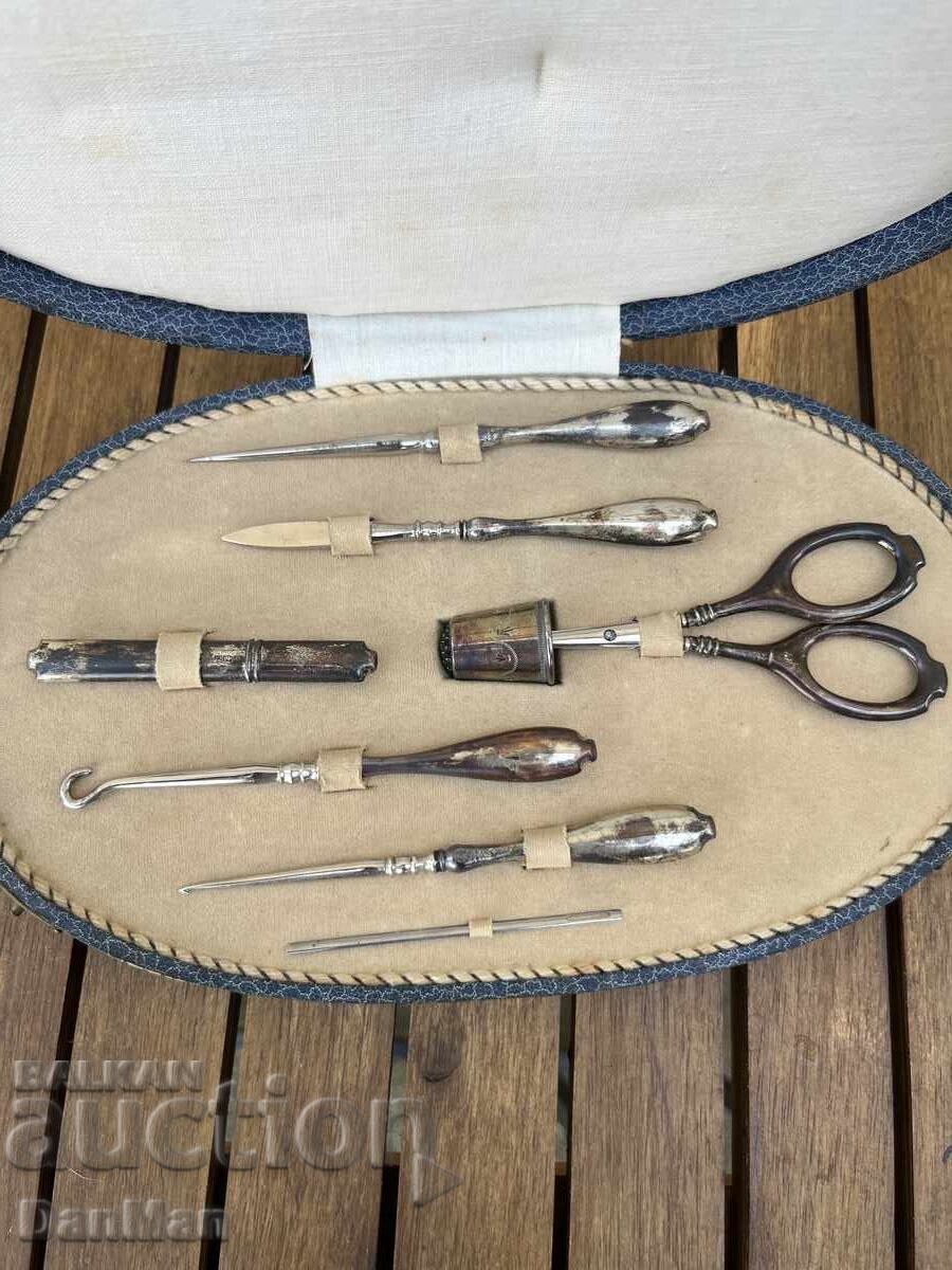 Vintage 19th-century silver sewing set, silver, with a hollow with price € 95.00 | 185.80 BGN
