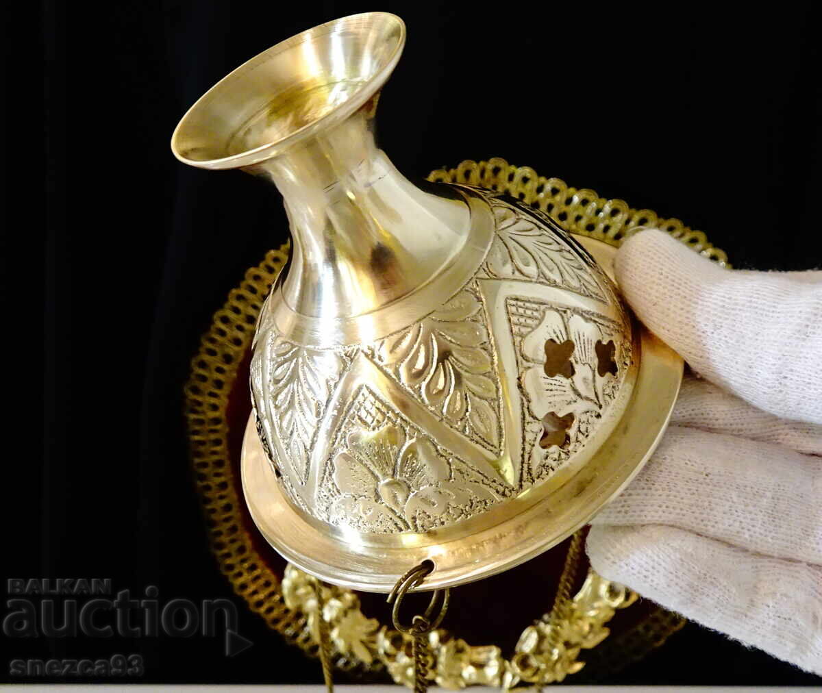 Κρεμαστό μπρούτζινο θυμιατήρι, θυμιατήρι, καντήλι, θυμιάτηρας - 6