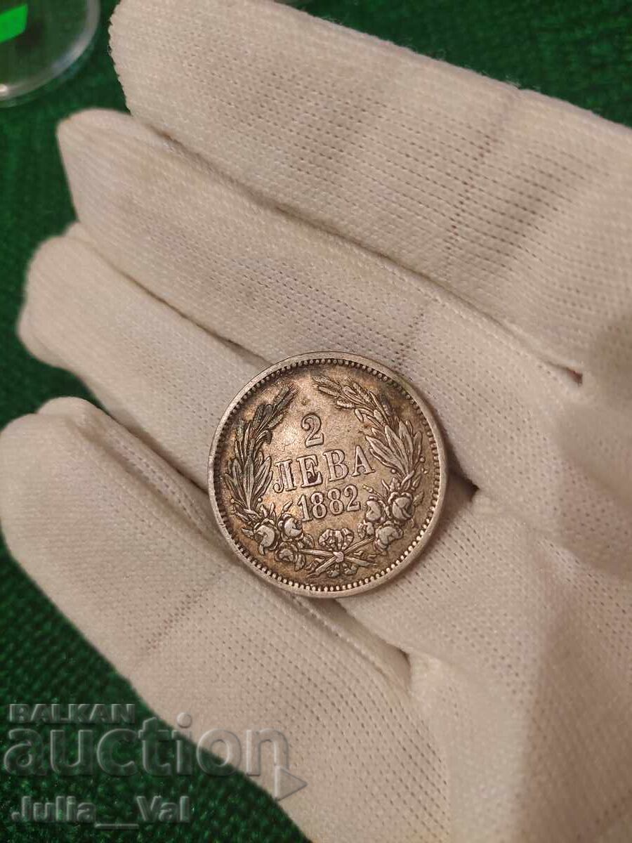 2 λέβα από 1882 g. BZTS - 13 από 0,01 σεντ. - Ασήμι 2 λέβα από 1882 g. BZTS - 13 από 0,01 σεντ. - Ασήμι