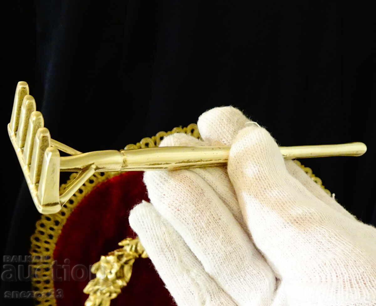 Greblă de bronz, unealtă de grădină pentru bonsai, suculente Greblă de bronz, unealtă de grădină pentru bonsai, suculente