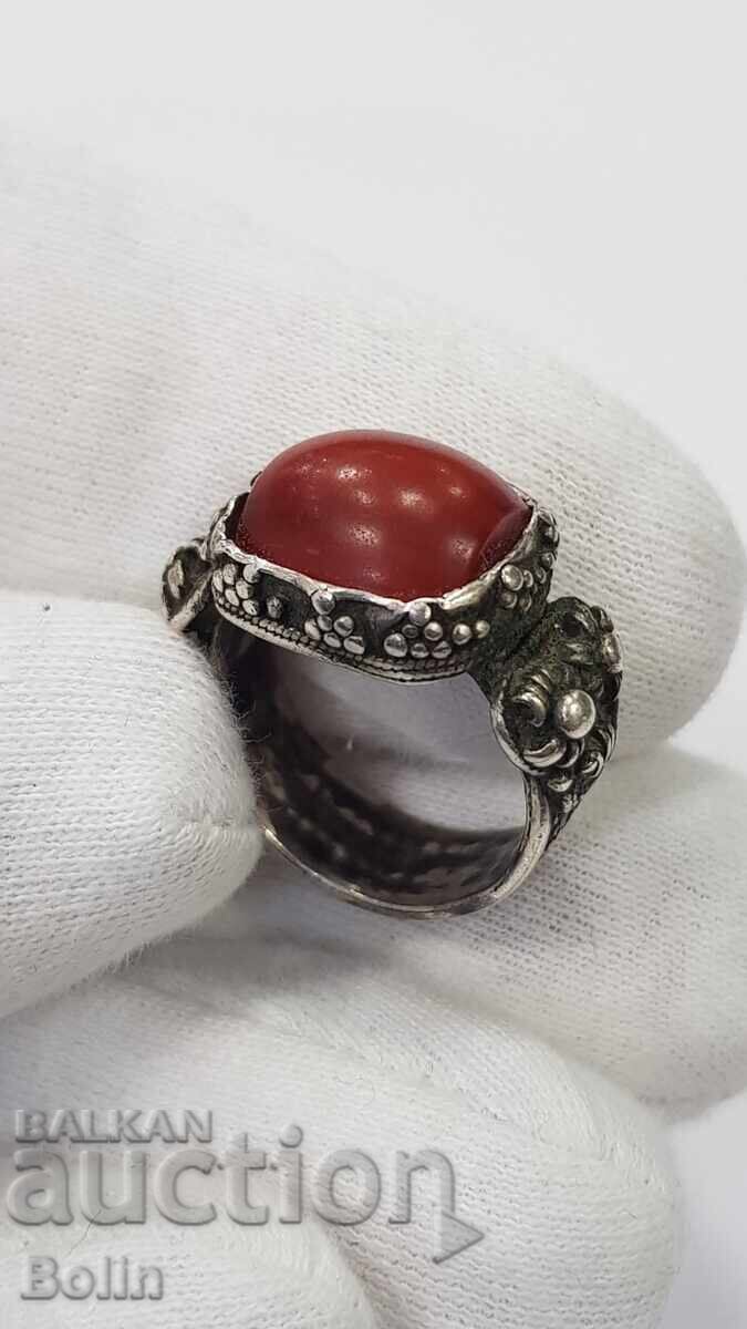 Rare Bulgarian Revival silver ring 19th-20th century Rare Bulgarian Revival silver ring 19th-20th century