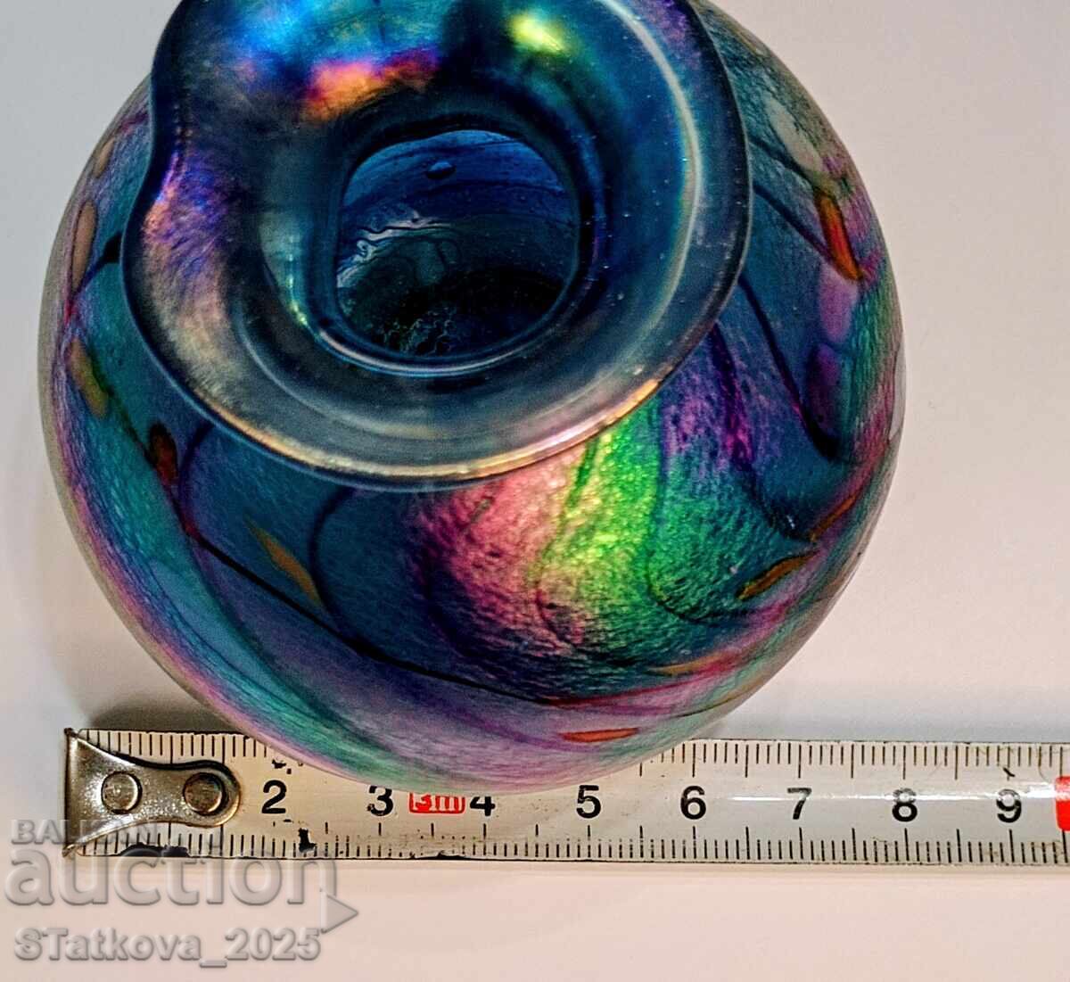 Art vase made of hand-blown glass - 6