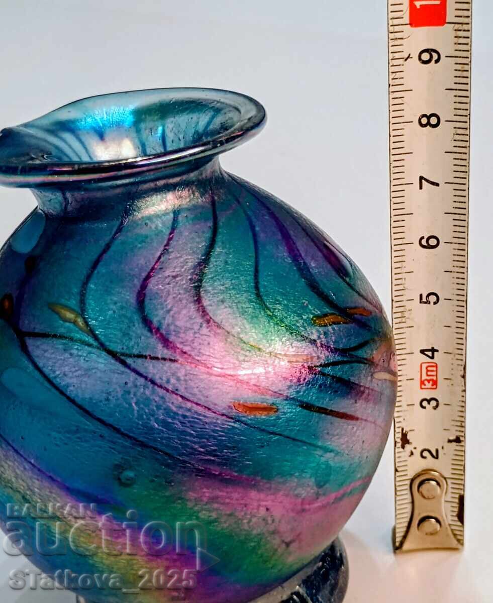 Art vase made of hand-blown glass - 7