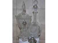 Изящен сервиз 4 бр оловен кристал сребро 1892 г RR