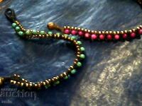 2τμχ παλαιά γριβένια σετ επιχρυσωμένες μπάλες φυσικών λίθων