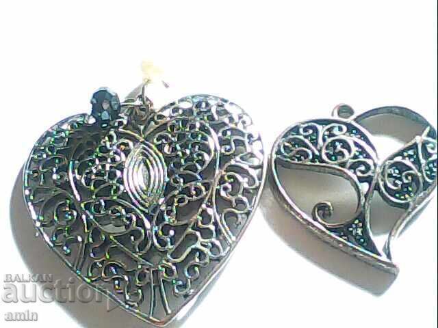 Delivery of Large Silver-Plated Heart Pendants