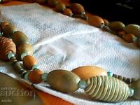 старо красиво двоино дервено колие сес перли