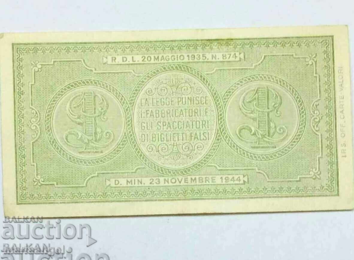 Ιταλία 1 Λίρα 1944 23 Νοεμβρίου Victor Emmanuel III (1904-1946) με τιμή € 6.00 | 11.73 BGN