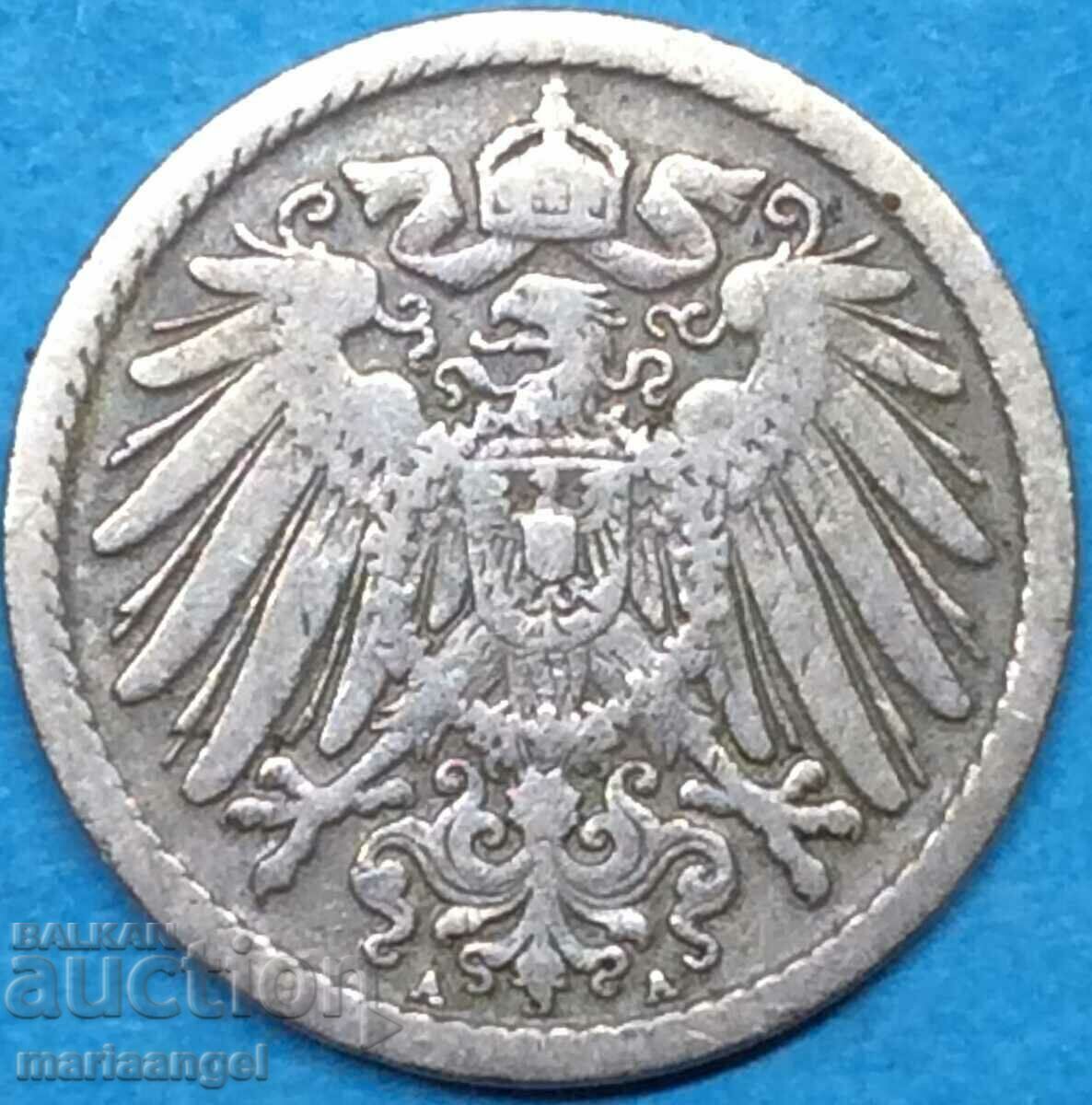 5 Pfennig 1893 A - Berlin Germania 5 Pfennig 1893 A - Berlin Germania