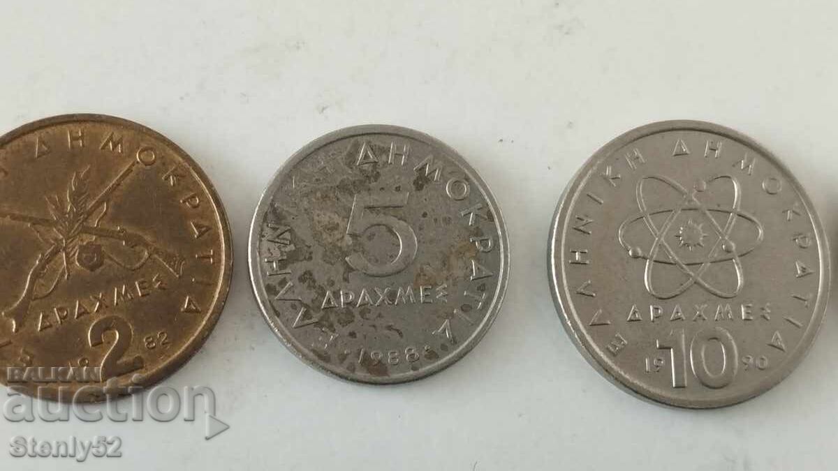 Монети драхми 2,5,10,20,50- Гърция Монети драхми 2,5,10,20,50- Гърция