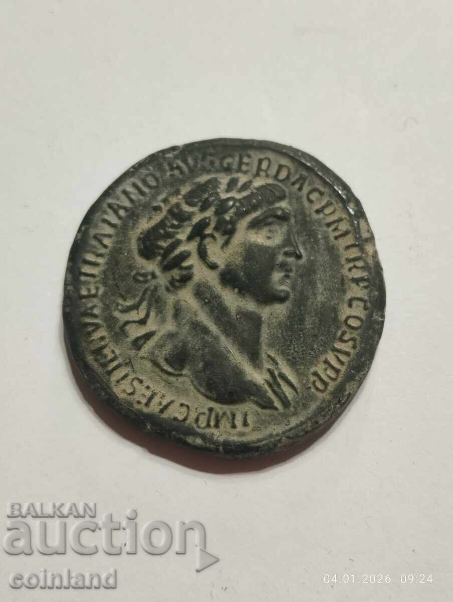 Monedă romană antică din bronz - REPLICĂ REPRODUCERE