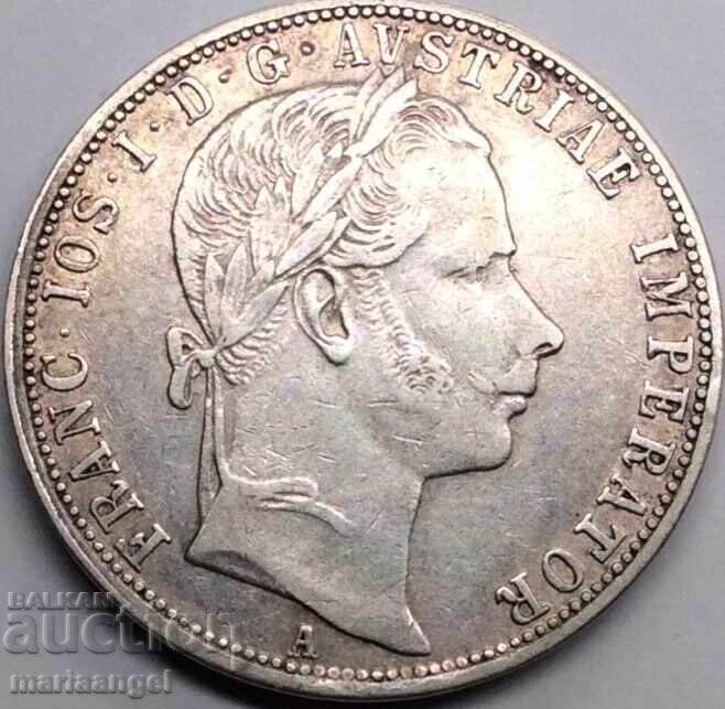 Аукцион 1 Флорин 1861 Австрия Франц Йозеф сребро Патина