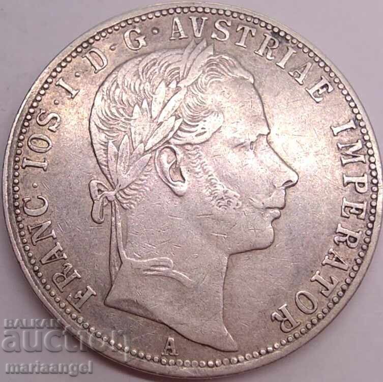 1 Florin 1861 Austria Franz Joseph Silver Patina - 7 1 Florin 1861 Austria Franz Joseph Silver Patina - 7
