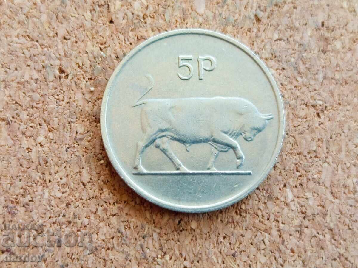 Irlanda 5 pence, 1980 Irlanda 5 pence, 1980