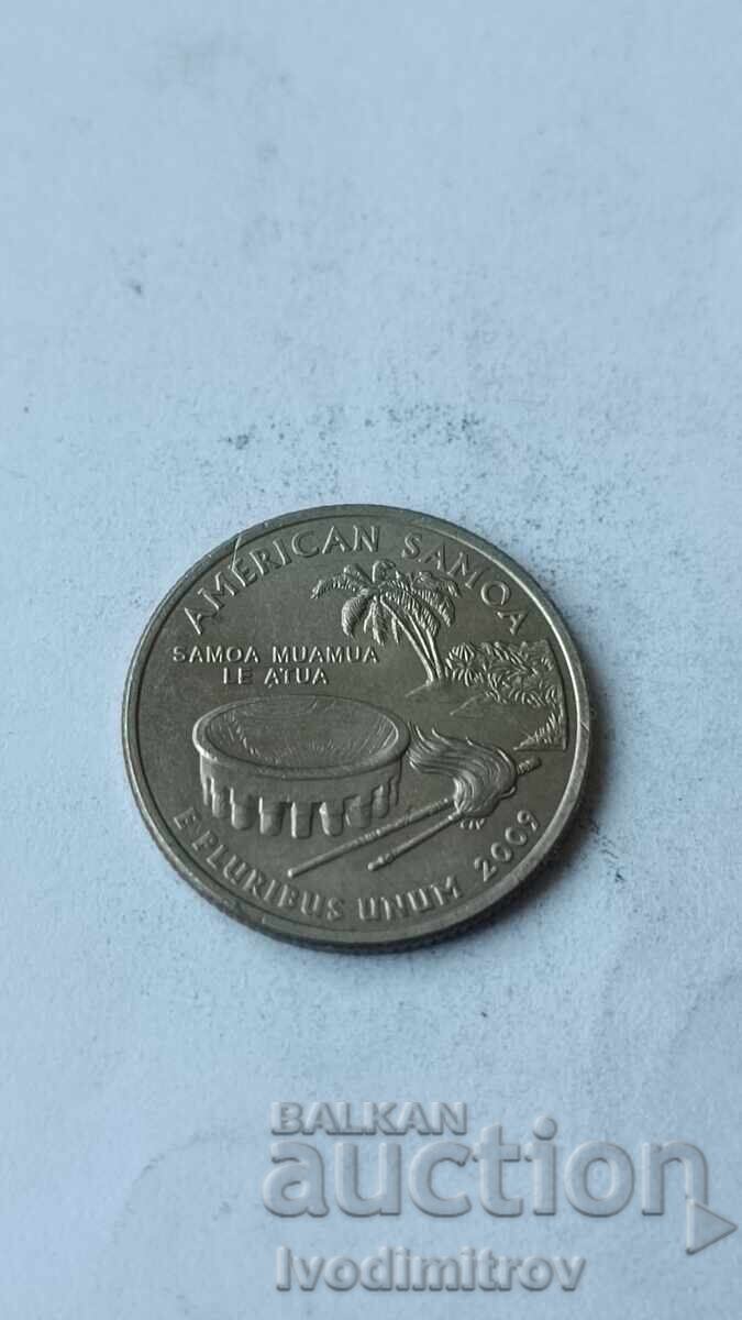 USA 25 cents 2009 D American Samoa USA 25 cents 2009 D American Samoa