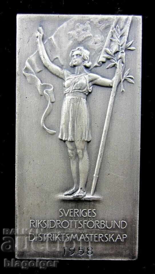 Swedish National Sports Federation 1958 Plaque with price € 6.50 | 12.71 BGN Swedish National Sports Federation 1958 Plaque with price € 6.50 | 12.71 BGN