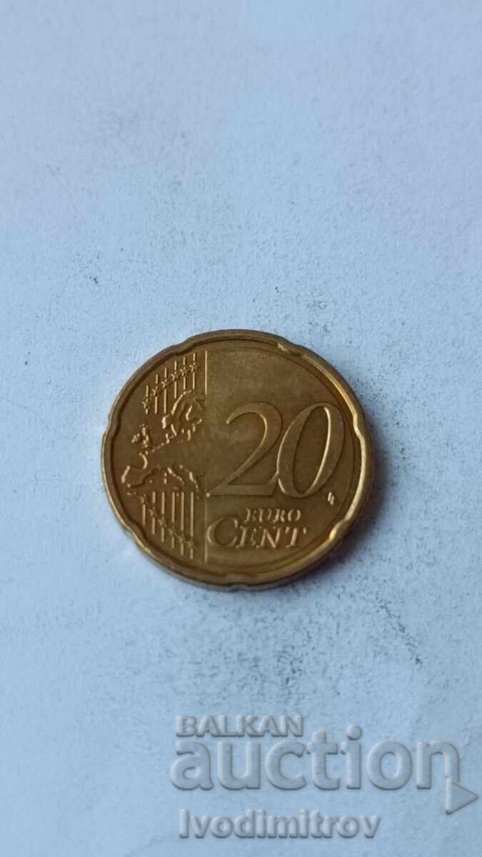 Австрия 20 евроцента 2021