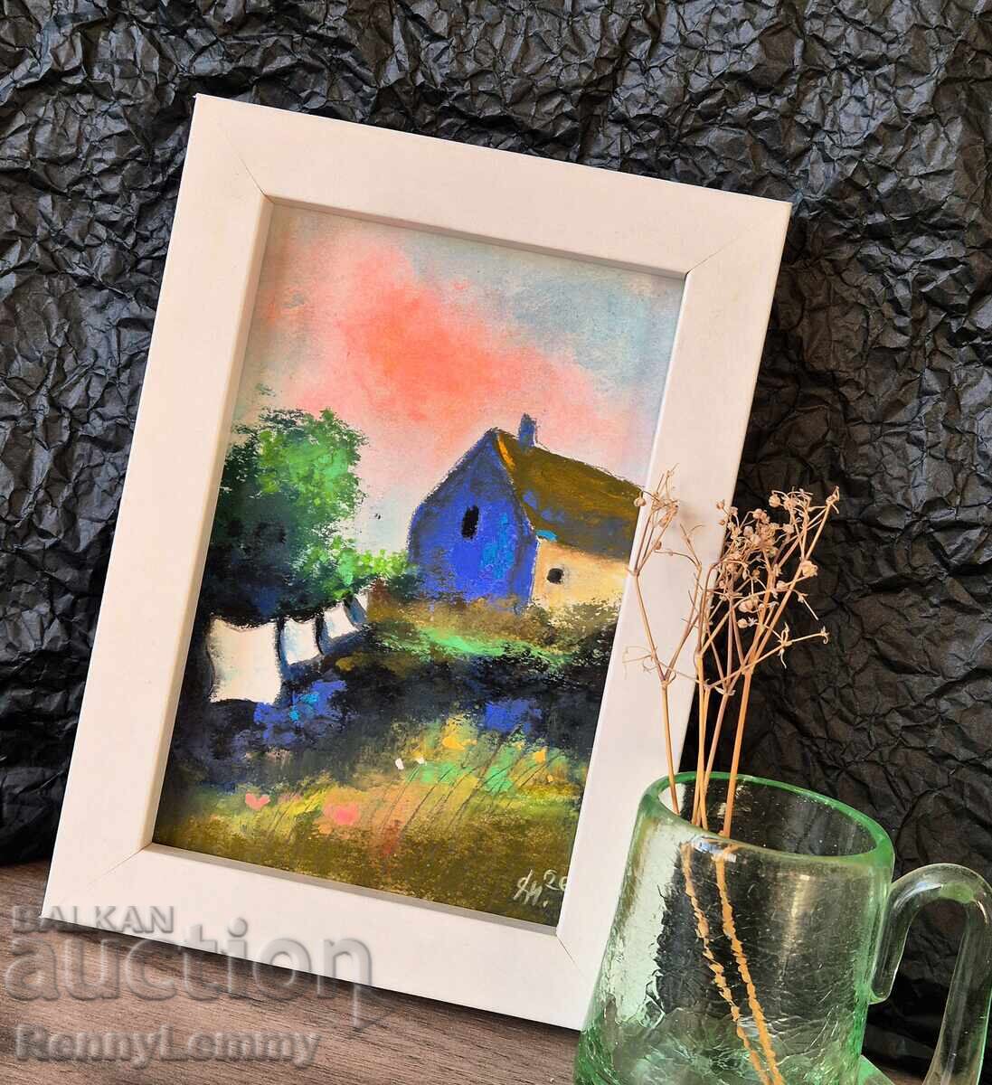 Licitație Zi de spălat, mică pictură pastel