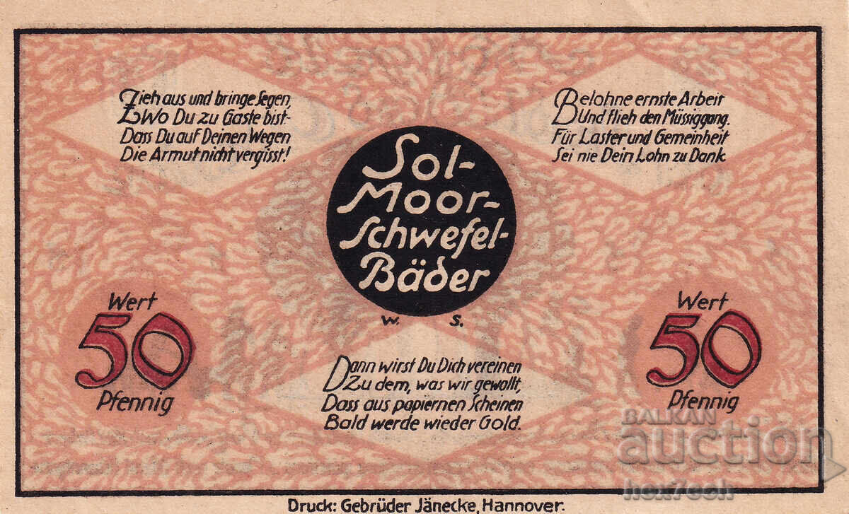 Licitație ❤️ Germania Bad Oldesloe 1914-1924 50 pfennig UNC noua ❤️ Licitație ❤️ Germania Bad Oldesloe 1914-1924 50 pfennig UNC noua ❤️