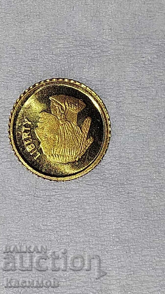 Delivery of Gold Commemorative Small Coin from the USA 5 Cents 1913 Year Delivery of Gold Commemorative Small Coin from the USA 5 Cents 1913 Year