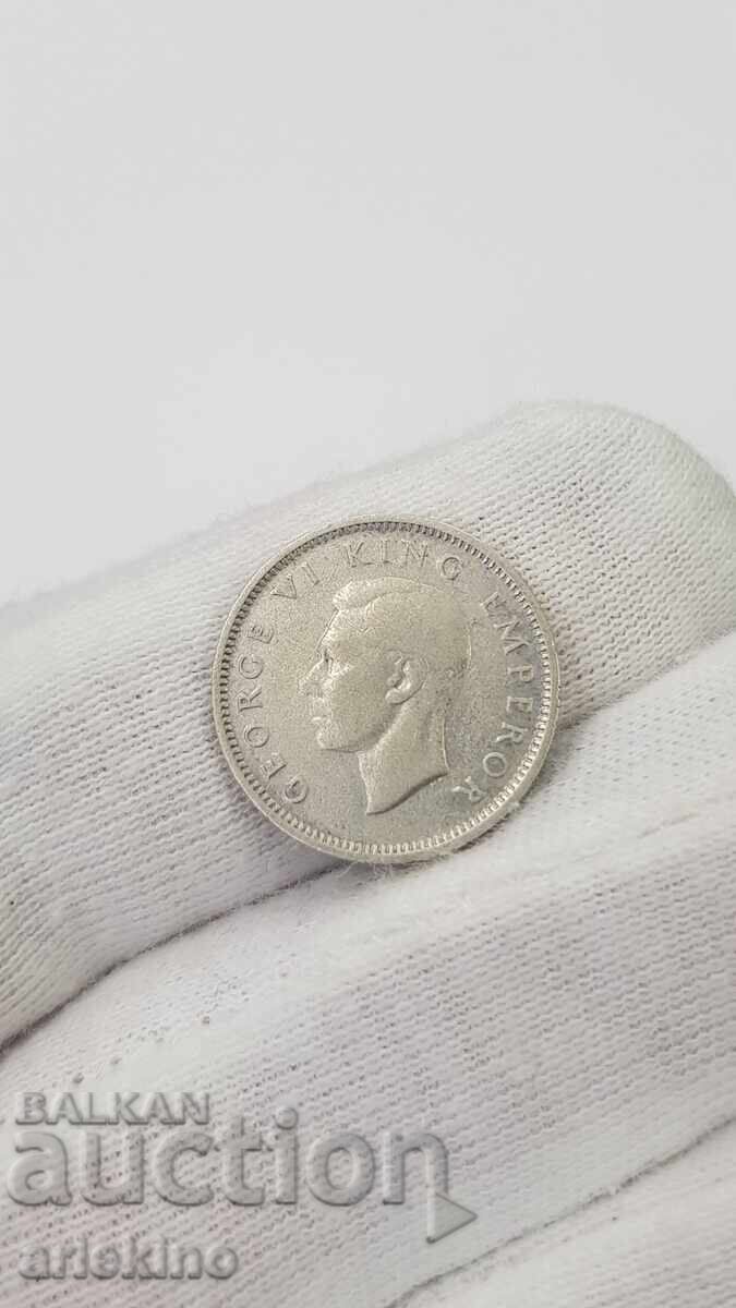 Колекционна сребърна монета 6 пенса 1946 Нова Зеландия - 6 Колекционна сребърна монета 6 пенса 1946 Нова Зеландия - 6