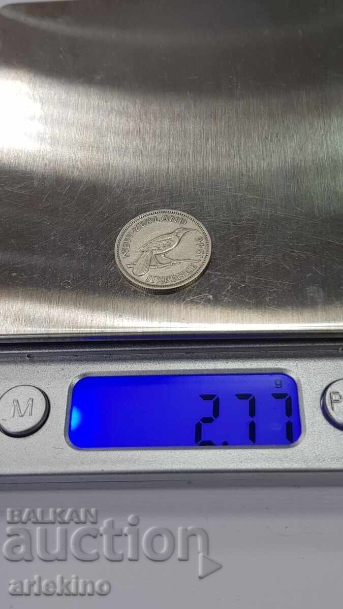 Колекционна сребърна монета 6 пенса 1946 Нова Зеландия - 7 Колекционна сребърна монета 6 пенса 1946 Нова Зеландия - 7