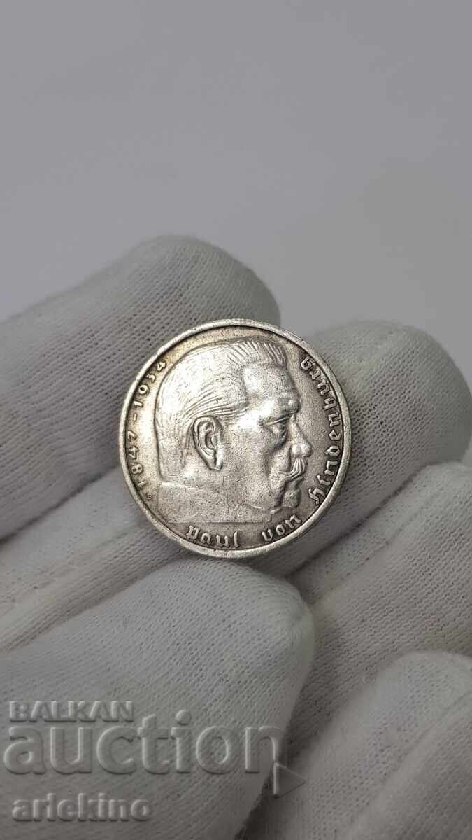 Доставка на Колекционна сребърна монета 2 марки 1938 Германия Доставка на Колекционна сребърна монета 2 марки 1938 Германия