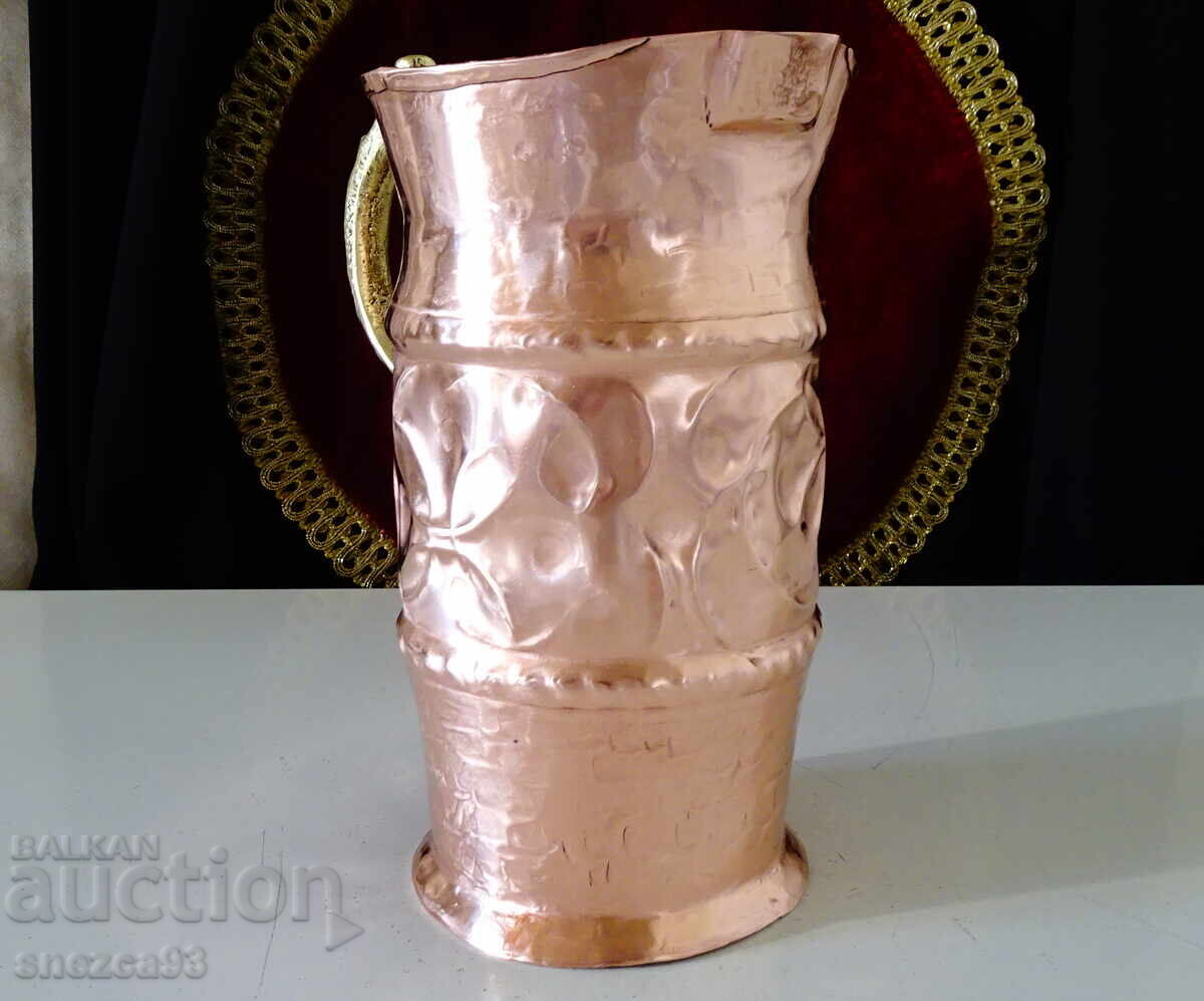 Cană de cupru, lucrată manual, din cupru roșu pur, Hristopoulos - 6