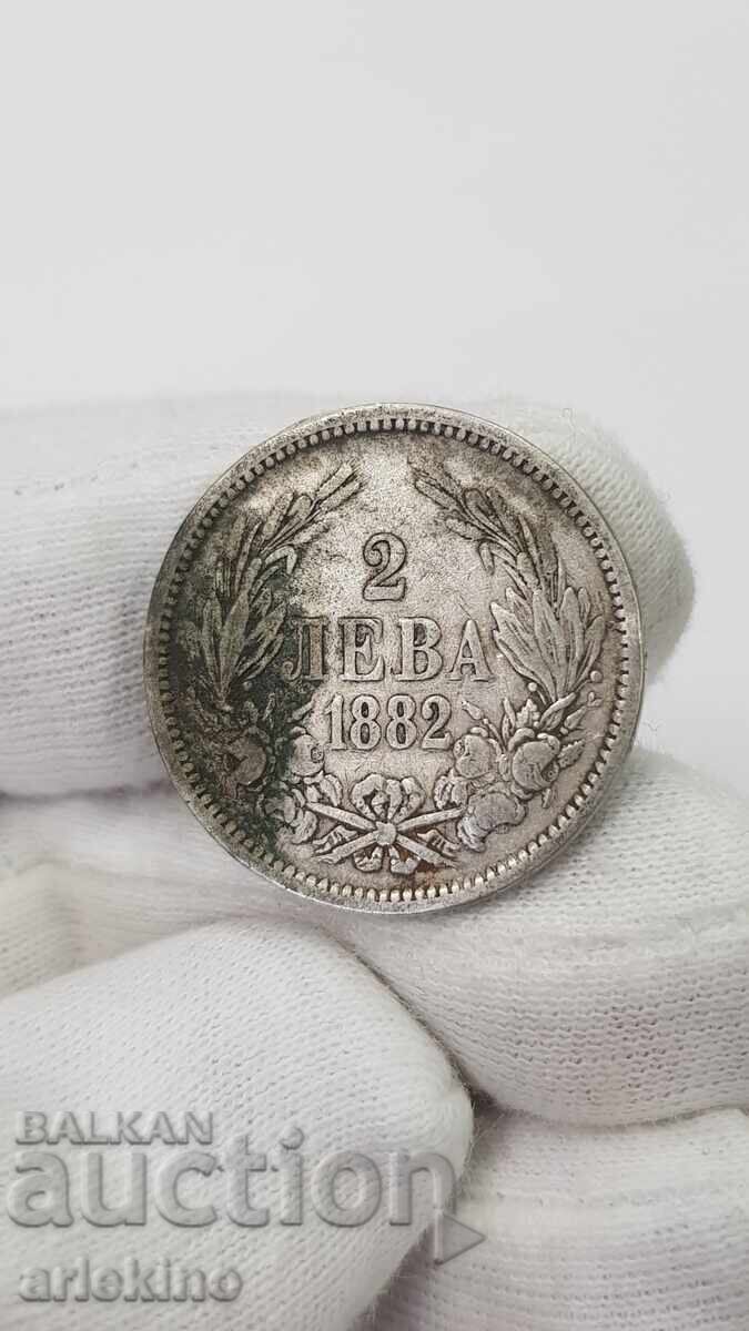 Συλλεκτικό ασημένιο νομίσμα βασιλιά 2 λέβα 1882