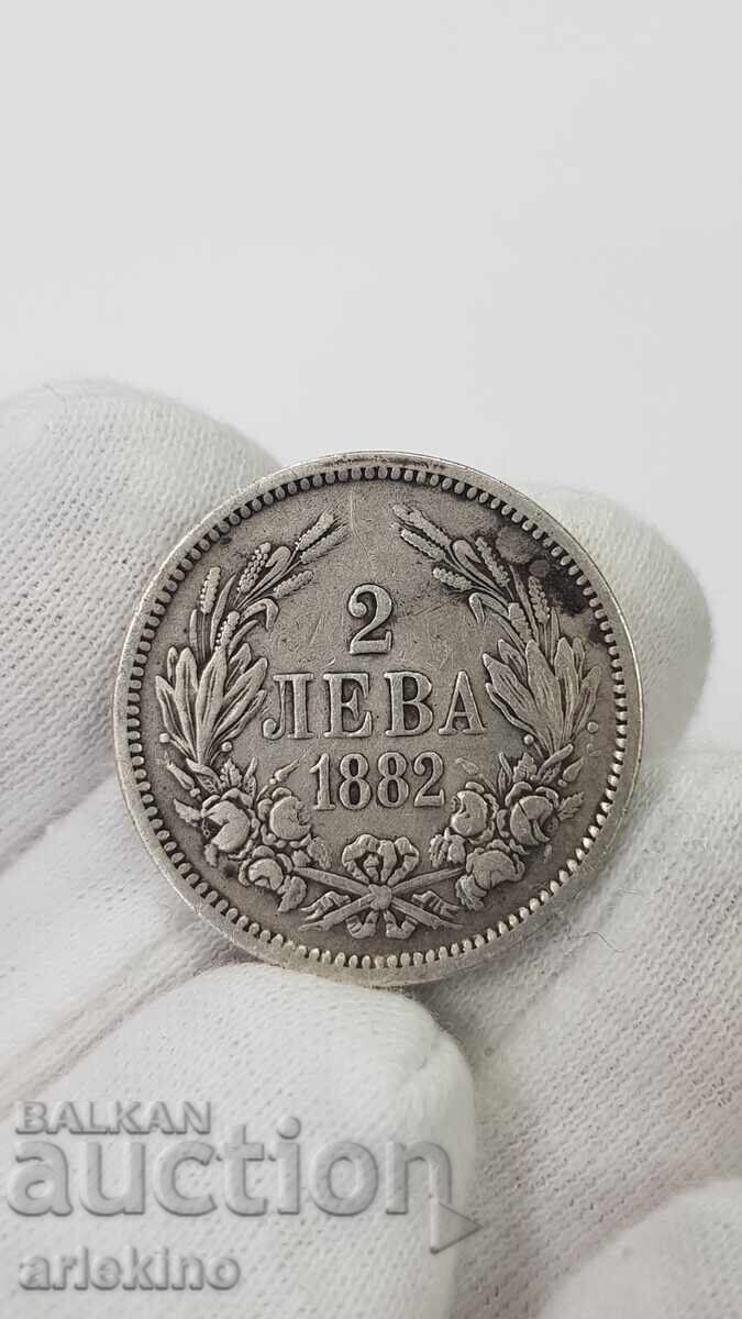 Συλλεκτικό ασημένιο νομίσμα βασιλιά 2 λέβα 1882 Συλλεκτικό ασημένιο νομίσμα βασιλιά 2 λέβα 1882
