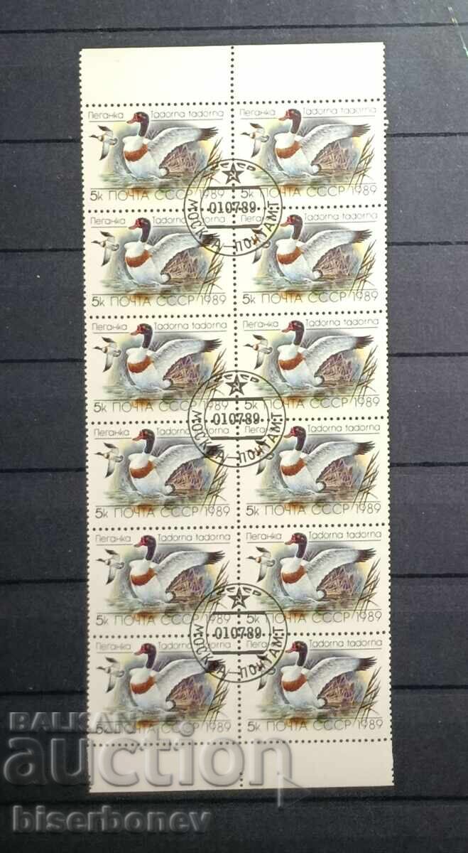 1989, USSR, USSR, Russia, carriage, parts of a sheet, strips 1989, USSR, USSR, Russia, carriage, parts of a sheet, strips