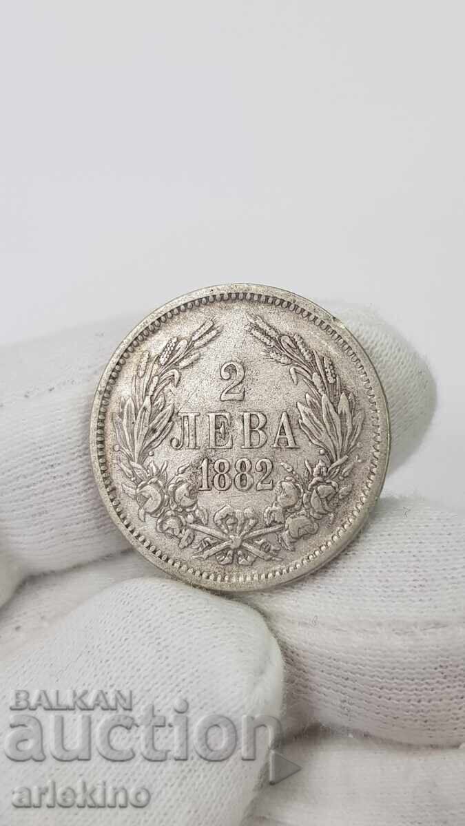 Συλλεκτικό ασημένιο νομίσμα βασιλιά 2 λέβα 1882 Συλλεκτικό ασημένιο νομίσμα βασιλιά 2 λέβα 1882