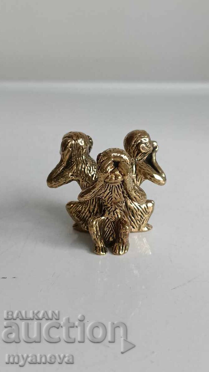 Аукцион "Трите мъдри маймуни"( 4 см ), бронзова миниатюра и касичка Аукцион "Трите мъдри маймуни"( 4 см ), бронзова миниатюра и касичка