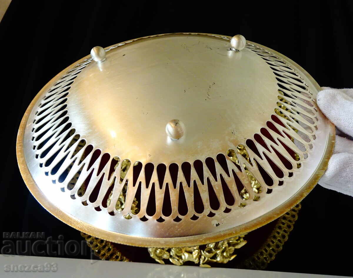 Silver-plated fruit bowl, candy dish, relief, openwork - 5 Silver-plated fruit bowl, candy dish, relief, openwork - 5
