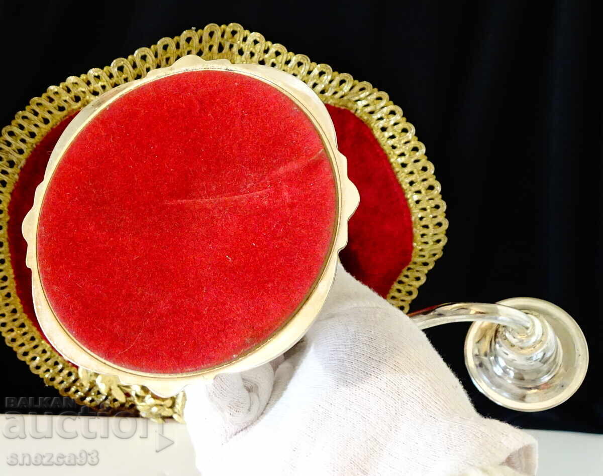 Silver-plated triple candlestick, Victorian triple candlestick - 7