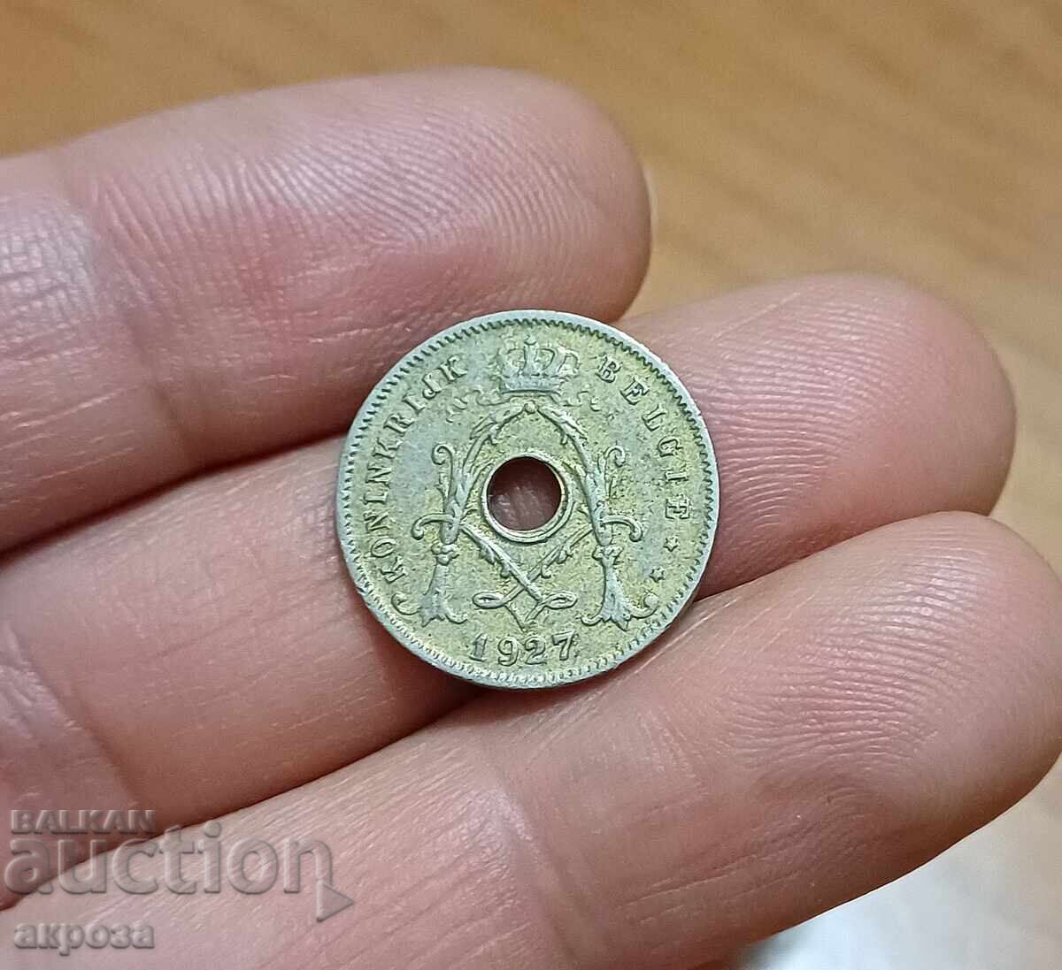 5 Centimes Belgium 1927 with golden patina with price € 2.50 | 4.89 BGN 5 Centimes Belgium 1927 with golden patina with price € 2.50 | 4.89 BGN