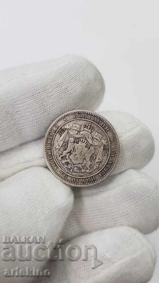 Συλλεκτικό ασημένιο νομίσμα πριγκιπάτου 1 λέβα 1882 - 6