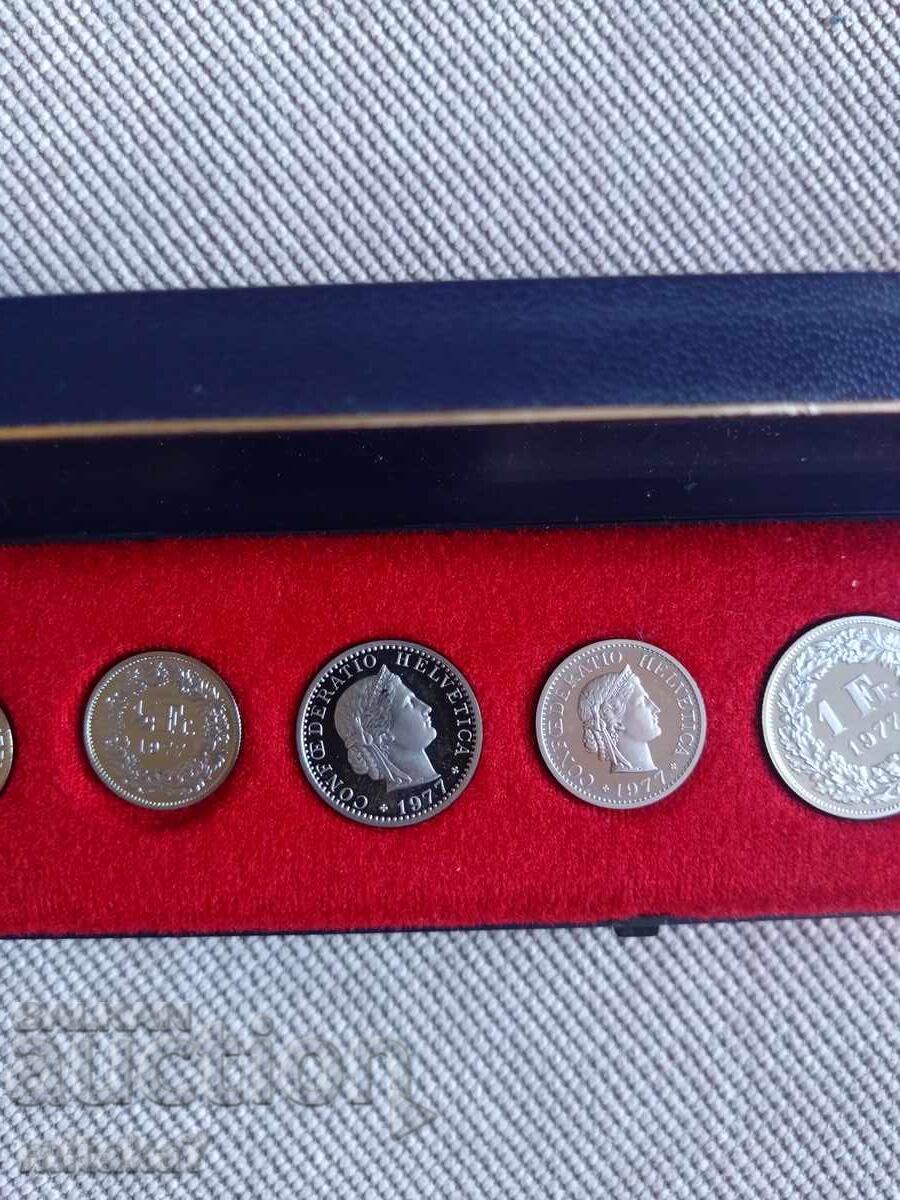 Сет монети 1977 година, Швейцария - 5 Сет монети 1977 година, Швейцария - 5