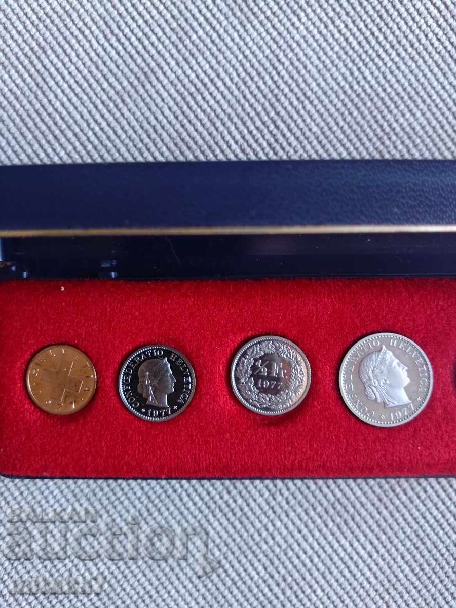 Сет монети 1977 година, Швейцария - 6 Сет монети 1977 година, Швейцария - 6