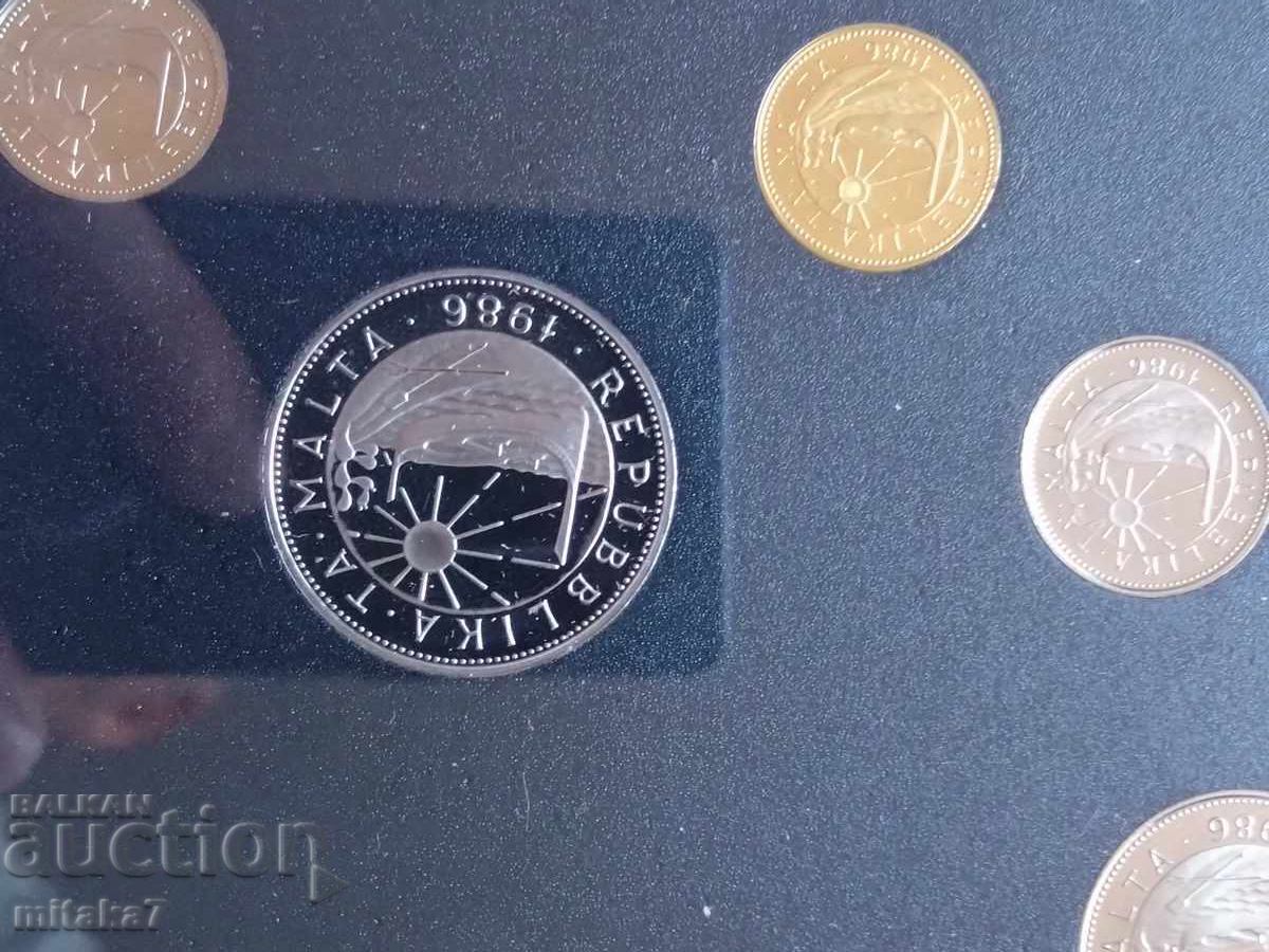 Set of coins 1986, Malta - 7