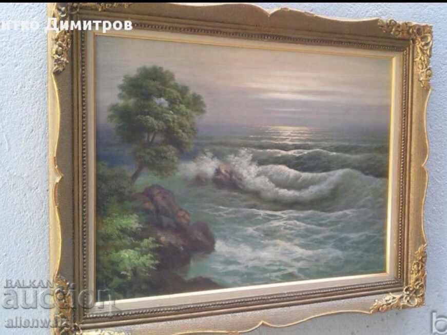 Δημοπρασία Παλιός πίνακας Θάλασσα του Γρηγόριου Λεμπέσκυ