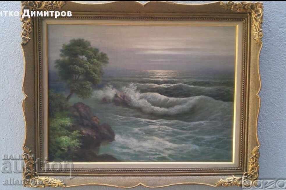 Παλιός πίνακας Θάλασσα του Γρηγόριου Λεμπέσκυ - 6