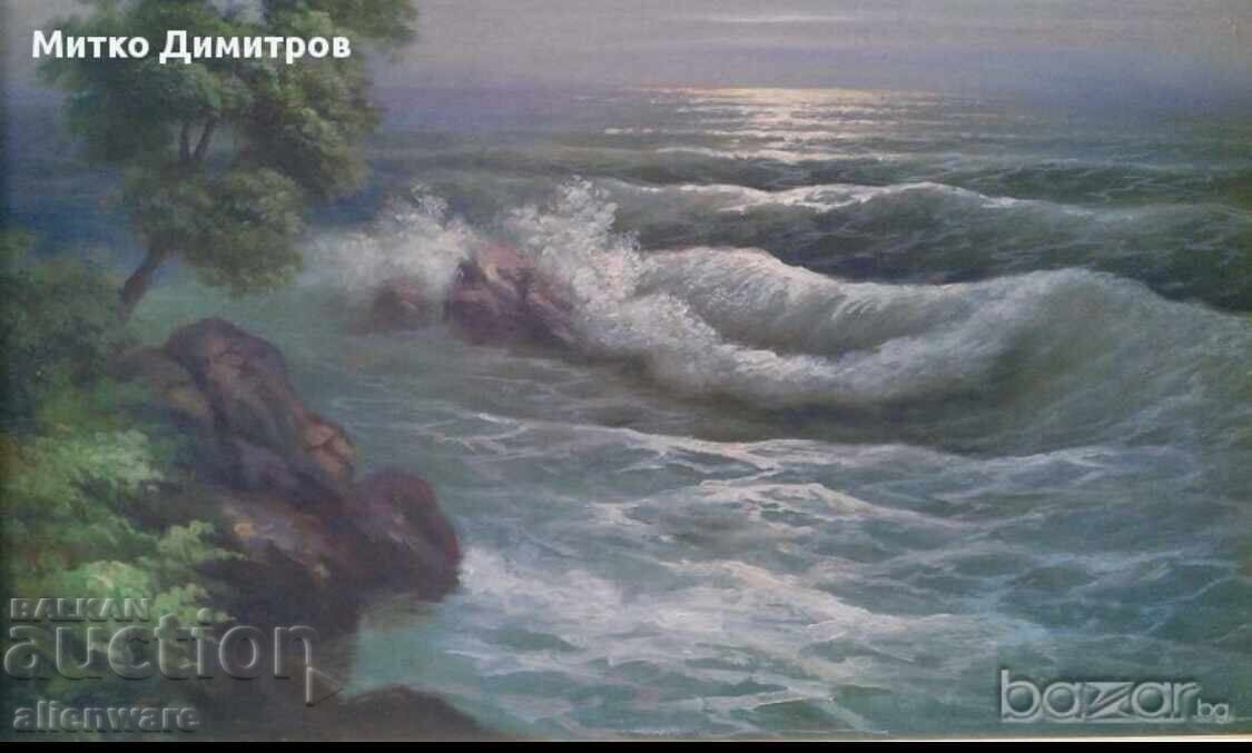 Παλιός πίνακας Θάλασσα του Γρηγόριου Λεμπέσκυ - 7