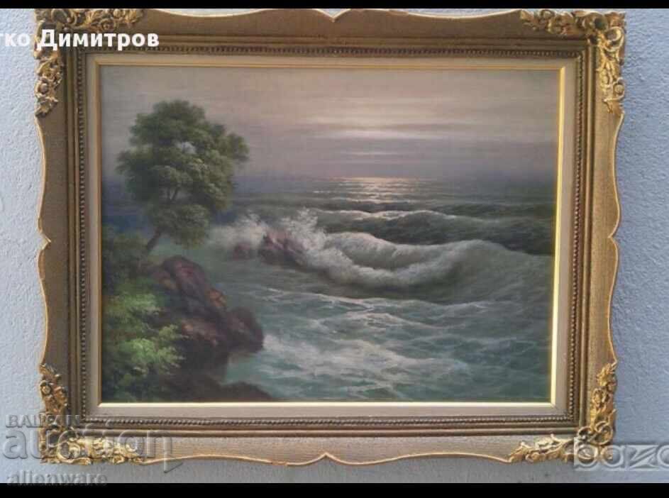 Παλιός πίνακας Θάλασσα του Γρηγόριου Λεμπέσκυ