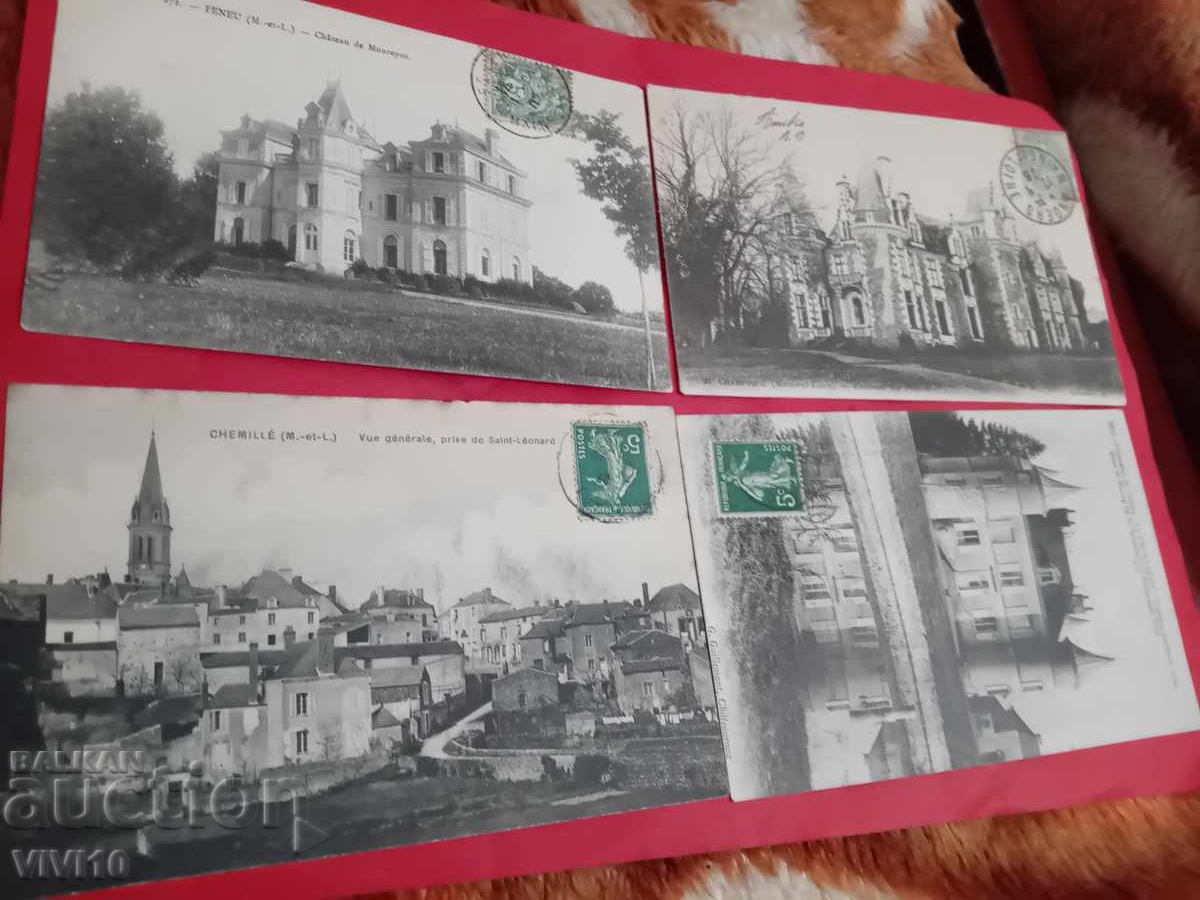 4 buc. cărți poștale vechi Franța