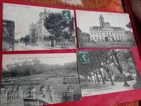 4 antique postcards France