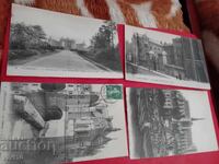 4 antique postcards France