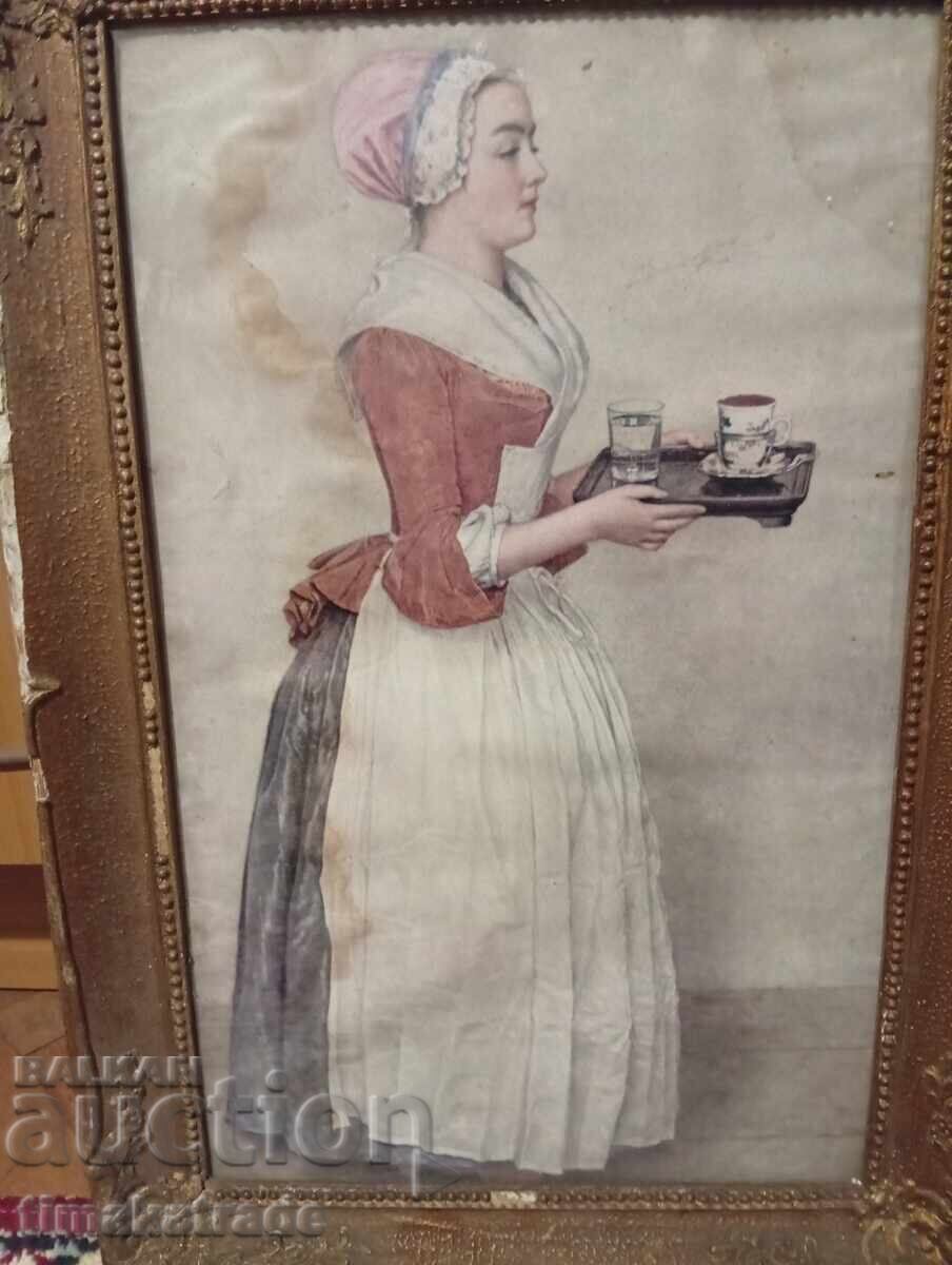 Αναπαραγωγή πίνακα "Το κορίτσι με τη σοκολάτα" Ζαν Ετιέν Λιοτάρ