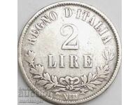 2 Lire 1863 N-Naples Italy "NUMBER" VALUE BN-Birmingham RARE