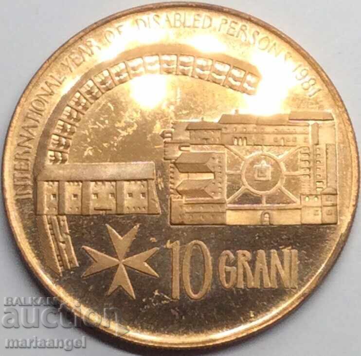Аукцион Малта 10 грани 1981 UNC PROOF